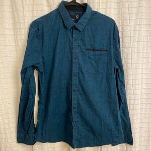 G By Guess Shirt Mens Large Blue Button-Up Abstract Geometric Collared